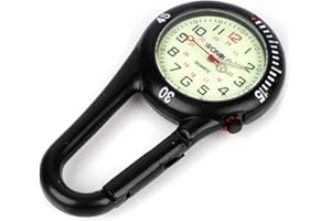 WONOLO Clip on Carabiner Luminous Face FOB Watch Digital for Doctors Nurses Paramedics Chefs Sport Unisex Men Women