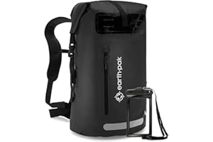 Earth Pak Sac à Dos étanche - Taille 35L / 55L - Idéal pour Camping, Kayak, Pêche, Rafting, Canoë, et Natation