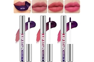 DENESTUP 3Pcs Peel off Liner Pour Les Lèvres, Peel off Tatouage Du Crayon à Lèvres Vernis à Lèvre Mat, Change De Couleur, Brillant à Lèvre Longue Durée Imperméable Maquillage