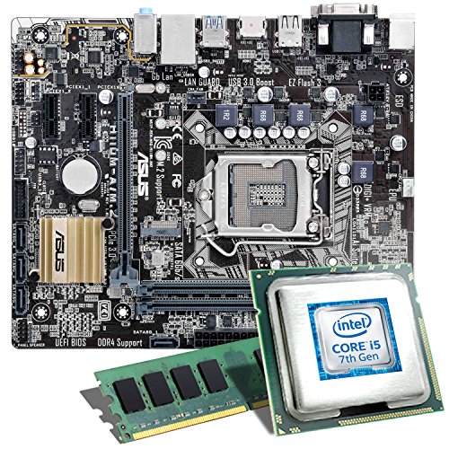 Intel Core i5-7500 / ASUS H110M-A/M.2 / 8GB Mainboard Bundle | CSL PC Aufrüstkit | Intel Core i5-7500 4x 3400 MHz, 8GB RAM, Intel HD Graphics 630, LAN, 7.1 Sound, USB 3.1 | Aufrüstset | PC Tuning Kit