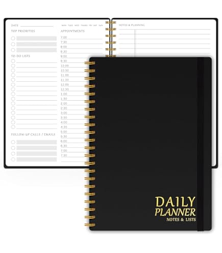 A4 Undated Daily Planner - With Hourly Schedules, Action Items And Follow-up, A4 Organizer Notebook To Increase Productivity, Appointment Book For Time Management, PU Leather, 8.5 × 11 Inch - View #8