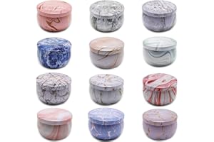 HIBISAWS Velas perfumadas,12 unids Vela Aromática Regalo Vela Aromaterapia Cera de Soja Natural Vela de Viaje Adecuado para Yoga Baño Dormitorio (marmo)