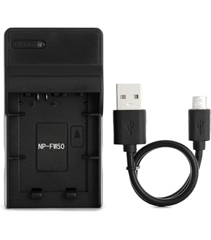 Baxxtar NP-FW50 Akku Ladegerät Dual LCD – Mit USB-C & Micro-USB | Für Sony Kameras