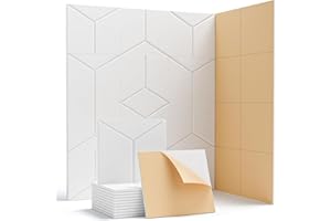 Topnaca 12 Pack Sound Proofing Panels, 12"x10"x0.4" Self Adhesive Soundproofing Panels, Y-line High Density Acoustic Sound Absorbing Panels for Wall, Recording Studios, Home, Office