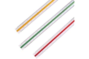 SJLAUX 1 PCS Architectural Triangular Scale Ruler Metric Standard 300mm for Architects, Students, Draftsman and Engineers - Red