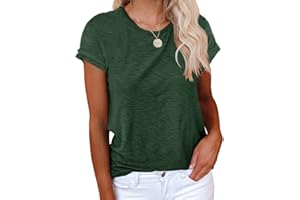 Cicy Bell Women's Short-Sleeved T-Shirt, Crew Neck, Casual Loose Summer Cotton T-Shirts