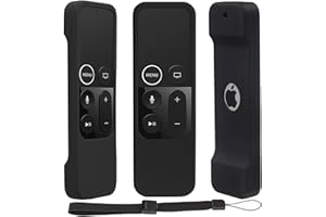 PINOWU Etui na pilota kompatybilne z Apple TV 4K/4. generacji, lekkie, antypoślizgowe i bezpieczne etui ochronne z haczykami, czarne