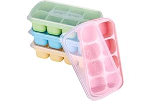 Theuwnee® 4 pezzi Vassoio per Cubetti di Ghiaccio, Stampi per Ghiaccio in Silicone, perfetti per bevande, congelatore, cocktail di whisky per alimenti per bambini, certificato LFGB, senza BPA