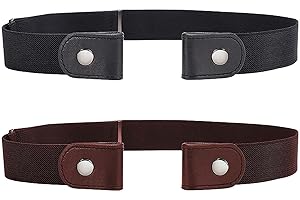 Clyhon Cintura Elastica 2 Pezzi Senza Fibbia Cintura Senza Fibbia Cintura Elastica Invisibile Unisex per Pantaloni Jeans