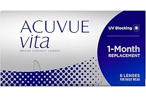 ‎ACUVUE ACUVUE Vita Monatskontaktlinsen mit komfortablem Tragegefühl – Den ganzen Monat lang – -1,25 dpt & BC 8.4 – Mit UV Schutz & durchgängig hohem Feuchtigkeitsgehalt – 6 Linsen