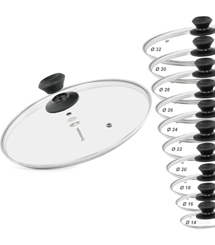 Coperchio Universale In Vetro 14cm Con Bordo In Acciaio - Per Padelle E Pentole - Foto 9