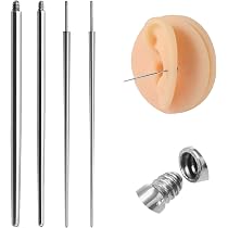 BDSHUNBF Kit 4 Pièces Taper Piercing - Outil D'Insertion Conique - Pour Oreille, Nez, Nombril - Filetage Interne/Externe