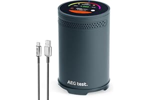 HOUND-3699 Détecteur de radon, mises à jour de mesure en 10 minutes, écran couleur tactile, alarme sonore et visuelle, surveillance de la concentration de radon à long terme AEGTEST pour la maison,