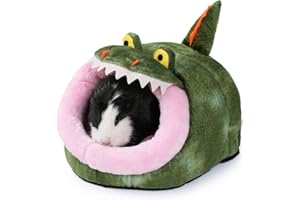 JanYoo Bearded Dragon Ferret Accessories for Cage Chinchilla Hideout Cave Bed Toys House Cute Cube Cup Hide Large