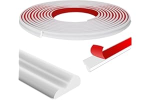 GIONAR Listones autoadhesivos para decoración de pared, 6,1 m x 23 mm, color blanco, marco de espejo, puerta de armario, decoración del hogar