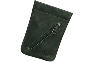 LEDERSHOP24 Étui porte-clés - En cuir - Avec fermeture éclair - Disponible en différents couleurs - Vert vert