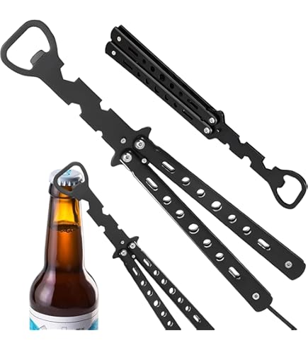 ZDNT 2 stuks vlinder flesopener mes stijl trainer tool bier multifunctioneel voor bar, feest, bierliefhebbers, verjaardagscadeaus kinderen Marvel fans, zwart