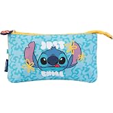 Grupo Erik Stitch Pencil Case, School Pencil Case 3 Compartments for | School Pencil Case with 3 Compartments, Pencil Case fo