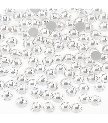 PATIKIL SS10 Glass Rhinestones 1440pcs - Silver Tone Flat Back Gems For Nail Art & Crafts