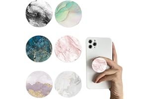 RANYAKE Handy-Halter,multifunktionaler Faltbarer Fingerständer,drehbarer Handy-Ständer für Smartphones und Tablets, Marmormuster, 6 Stück