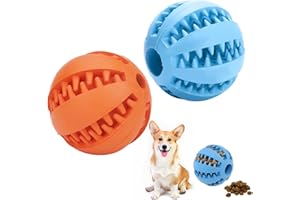 BYYT 2 Pezzi Dispenser Interattivo Per Cani,Generico Pacco Da 2 Palline Pulizia Denti Cani,Giochi Per Cani,Giochi Interattivi Per Cani,Pallina Cane,Palline Per Cuccioli Di Piccola Taglia(Blu, Arancione)