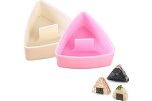 BAVOOTY Triangle Rice Ball Mold and Onigiri Press - Plastic Sushi Maker Kit With Bento Press for Kids DIY Kitchen Cooking - 2 PCS