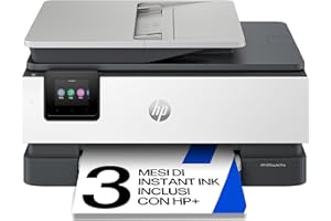 HP OfficeJet Pro 8122e 405U3B, Stampante Multifunzione a Getto d'Inchiostro A4 a Colori, Fronte e Retro Automatico, 20 ppm, Wi-Fi, Smart, 3 Mesi di Inchiostro Instant Ink Inclusi, Grigia