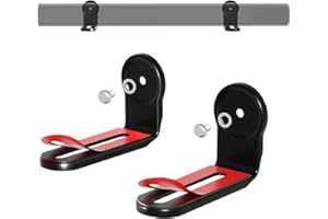 PUTORSEN Soundbar Wall Mount Bracket Universal,Dual soundbar shelf with Anti-Skid Pad & Adhesive,Soundbar Mounting Bracket Under TV up to 33lbs,Black