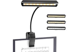 ‎BRIGHTARK BrightArk 19 LED Superhell Notenpultleuchte, Lampe für Notenständer zum Aufklemmen auf Orchester,Notenpultleuchte,9 Stufen Dimmbar,Wiederaufladbar,Perfekt für Klavier,Orchester,Noten,Gitarre