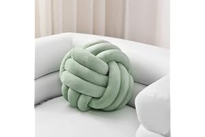 Sioloc Weicher Knotenball Kissen, Knotenkissen Wohndekoration Plüschkissen, Handgefertigtes Rundes Plüschknotenkissen für Stuhl Sofa Bett (20cm, grün)
