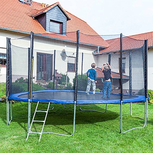 Gartentrampoline Trampoline Outdoor-Trampoline Fitness-Trampoline 490cm , inkl. Randabdeckung ,Sicherheitsnetz und Leiter - 3