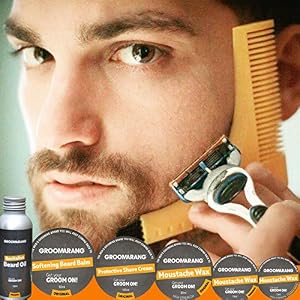 Groomarang Premium Collection Gift Set Beard Oil 30ml Catcher Comb Shave Cream Moustache Wax Beard Balm - Image 9