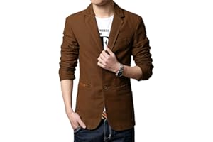 ORANDESIGNE Blazer Casual para Hombre Slim Fit Chaquetas de Traje Chaqueta Sólido Abrigo Chaqueta de Dos Botones Casual Blazer