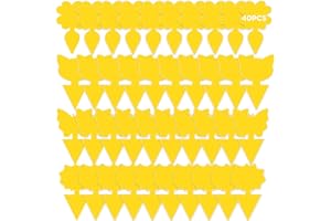 GeeRic 40 Piezas Trampa Atrapa Moscas, Atrapamoscas Adhesivos, Trampa de Moscas Enchufables Amarillas Trampas Pegatinas Mosquitos contra Pulgones Mosquitos, para Plantas en Macetas de Jardín