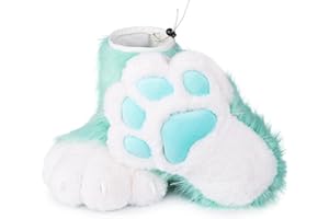 ZFKJERS Cosplay Animal Cat Plastic Claws for Fursuit Feet Paw Shoes Furry Paw Slippers Adults Costume Accessories Set (Green)