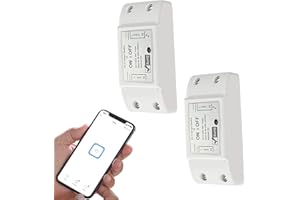 BKIYOUGO 10A Smart WiFi Wireless Light Switch, Universal DIY Module for Smart Home Automation Solution, Works with Amazon Alexa & Google Home, Compatible with IFTTT, No Hub Required (2 Pack)