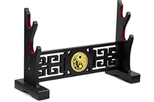 Ekkhysis Taichi Schwertständer, gepolsterter Haken, Katana-Ständer, Display-Aufhänger für Lichtschwert, Samurai-Schwert, Tanjirou Demon Slayer, Genshin Impact Waffen-Display-Ständer (2-stöckig)