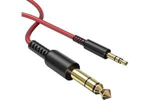 OneOdio 6.35mm to 3.5mm AUX Audio Cable Studio Pro DJ Headphones, 2.1M Coiled Cable for Instrument