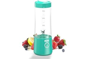 Mulli Tragbarer Mixer, USB-C wiederaufladbarer persönlicher Mixer für Smoothie und Shakes, Mini-Mixer mit sechs Klingen für Babynahrung, Reisen, Fitnessstudio