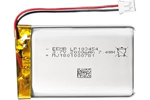 EEMB Batterie 3.7V 2000mAh 103454 Lipo Batterie Rechargeable Lithium-ION polymère Batterie avec connecteur JST