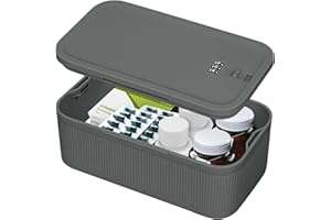 HOTOOLME Mini Tresor Klein Abschließbare Box aus ABS Verschließbare Box mit Zahlenschloss 3 stellig für Geldkassette, Handy, Wertsachen 24x14x10cm