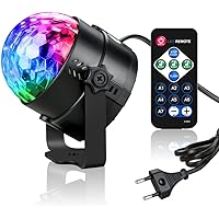 Discokugel Disco Lichteffekte Partylicht Discolicht mit Fernbedienung, Topist 7 Farbe RGB Disco Licht Beleuchtung Lampe…