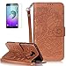 Produktbild Samsung Galaxy A5(2016)/A510F/A5(2016)Duos New Design New Design Hülle mit Panzerglas,ISENPENK Original Flip Bookstyle Cover Wasserdicht Shockproof Anti Slip Protection Stoßfest Leather Case mit Standfunktion,3D Rose Flower Muster Pattern Wallet Case mit Intern Karte Schlitz,Anti-Sturz Stoßdämpfend Magnetic Closure Handygürtel Wallet Tasche Schutzhülle Leathertasche für Samsung Galaxy A5(2016)/A510F/A5(2016)Duos 5.2Zoll-[Rose pattern,braun]+Panzerglas/Schutzfoile/Displayschutzfolie