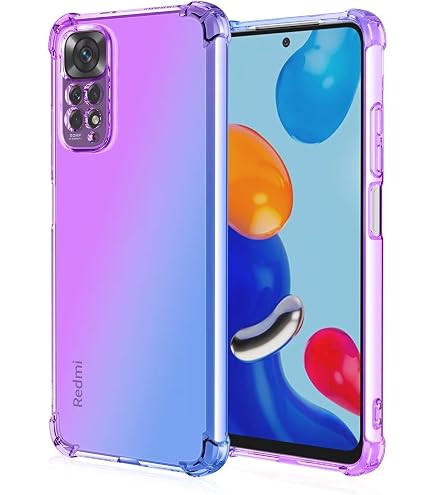 SEAHAI Handyhülle Für Xiaomi Redmi Note 11S/11 4G – Ultradünn, Glasrückseite, Stoßfest, Farbverlauf Rot