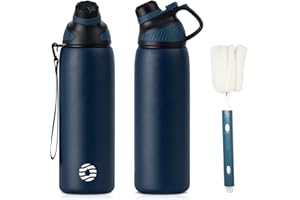 Fjbottle Borraccia Termica con Tappo magnetico 1L, 800ml, 600ml, 400ml Bottiglia Termica per Bambini - Senza BPA/Senza Perdite Borracce acciaio inox per Scuola, Sport, Palestra, Ciclismo
