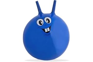 ADEPTNA Inflatable 18 inch Diameter Skippy Space Hopper Ball Toys for Kids Childrens – Just Climb on and Hop Around (Blue)