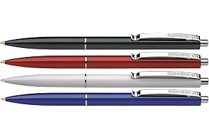 Schneider K 15 długopis (wkład nadający się do dokumentów - grubość kreski M, kolor tuszu: niebieski), 4 sztuki w blistrze sortowane