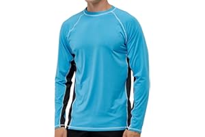 Arcweg Rashguard Mare Surf Uomo Maniche Lunghe Protezione Solare UV UPF 50+ Asciugatura Veloce Maglia Anti UV Pescs Stile Sciolto Elastica Maglietta Piscina