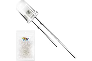 Novelty Place 100 Stück 5 mm weiße LED-Diodenlichter – [Ultra hell] klar transparent DC 3 V 20 mA emittierende Dioden LED-Glühbirne – DIY Wissenschaftsprojekt Elektronikkomponenten
