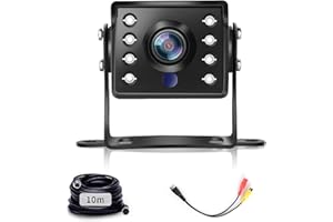 AHD & CVBS Car Reversing Camera 4 Pin Cable RCA Connector, Hodozzy IP69 Waterproof Reverse Camera 18 IR Night Vision Car Backup Camera for RV/Motorhome/Bus/Lorry/Trucks/Vans Car Rear View camera